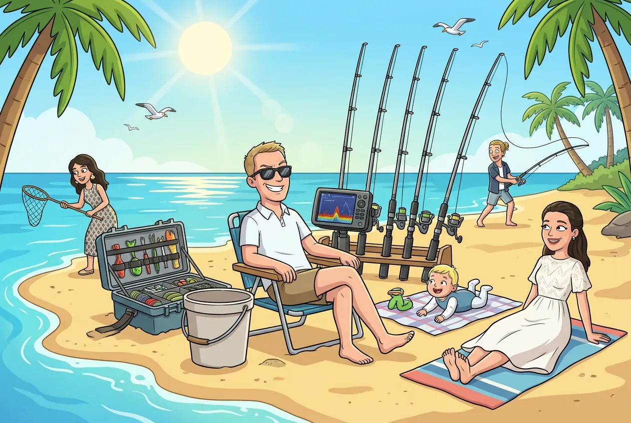 Silas's legendary fishing setup